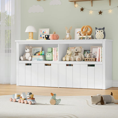 Kids Toy Storage Cabinet 4 Boxes on Wheels Montessori & Toys
