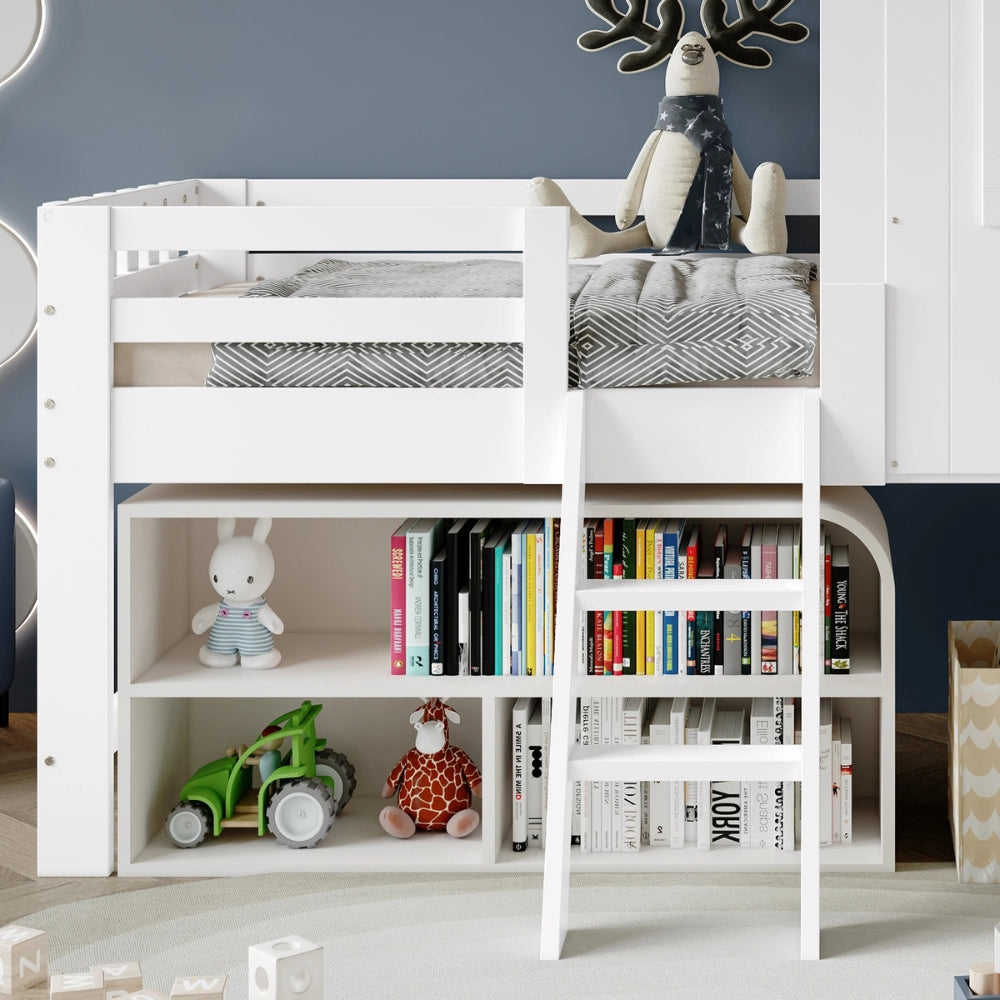 Lit cabane avec bibliothèque et tableau enfant Tilda Kids