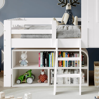 Lit cabane avec bibliothèque et tableau enfant Tilda Kids