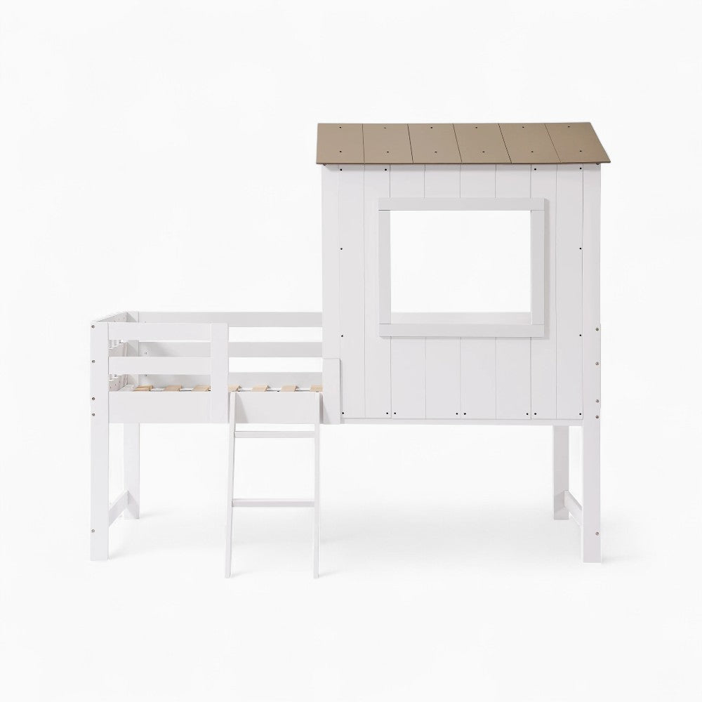 Lit cabane avec bibliothèque et tableau enfant Tilda Kids