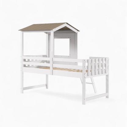 Lit cabane avec bibliothèque et tableau enfant Tilda Kids