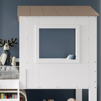 Lit cabane avec bibliothèque et tableau enfant Tilda Kids