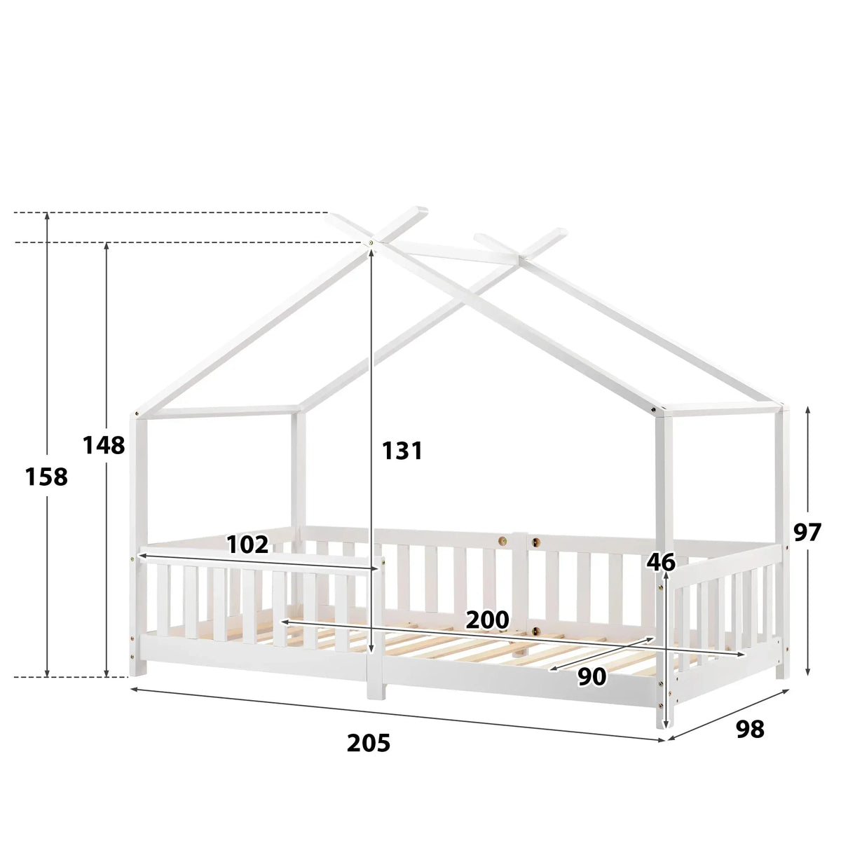 Lit cabane blanc en bois pour enfant Tilda Kids