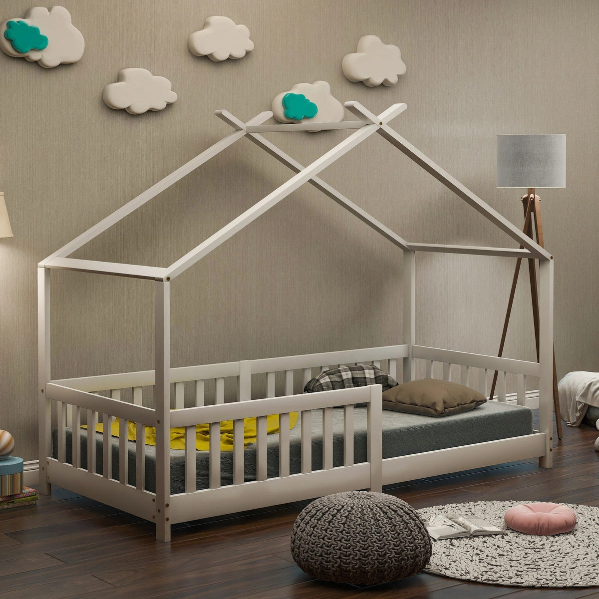 Lit cabane blanc en bois pour enfant Tilda Kids