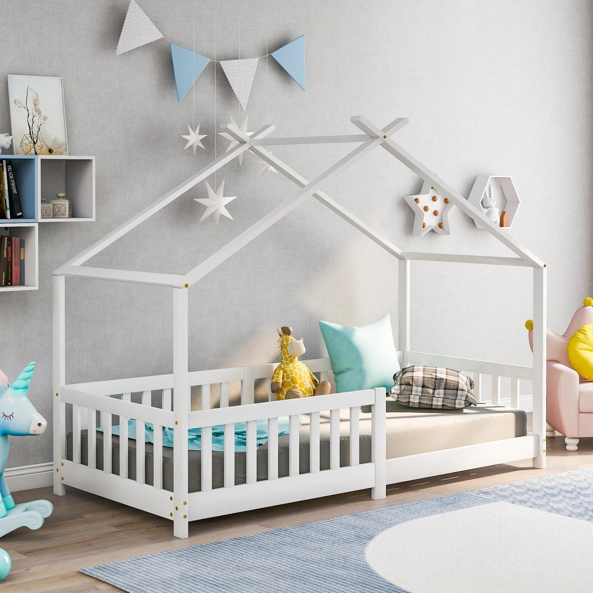 Lit cabane blanc en bois pour enfant Tilda Kids