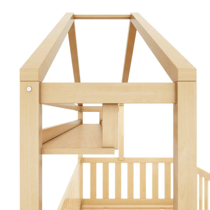 Lit cabane en pin naturel avec tiroir 90x200 Lilla Kids