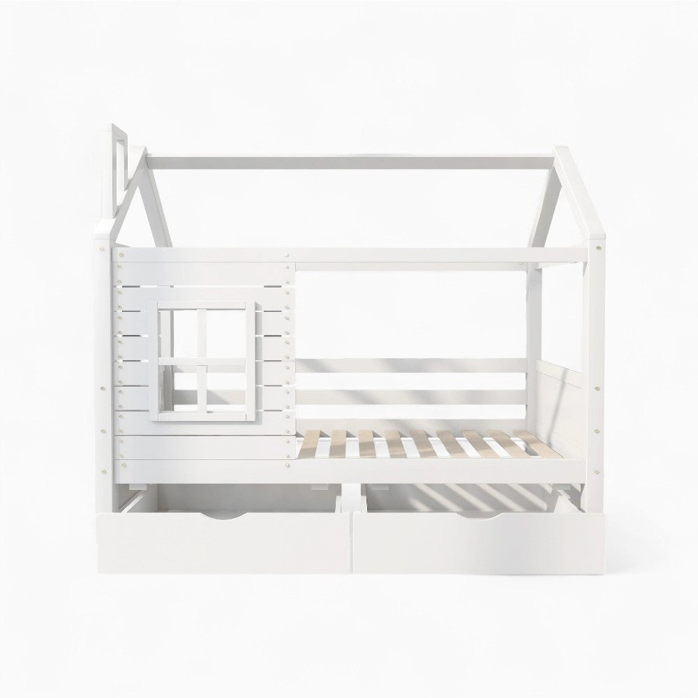 Lit cabane enfant avec fenêtre en bois massif Tilda Kids
