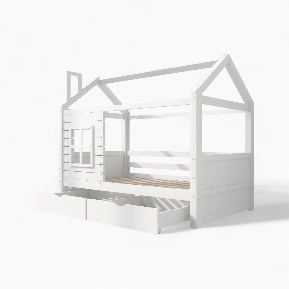 Lit cabane enfant avec fenêtre en bois massif Tilda Kids