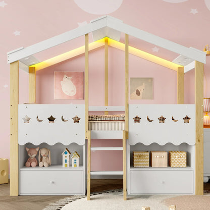 Lit cabane enfant avec rangements intégrés Tilda Kids