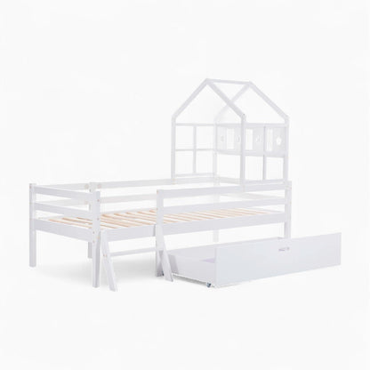Lit cabane enfant avec tiroir et échelle en pin massif Tilda Kids