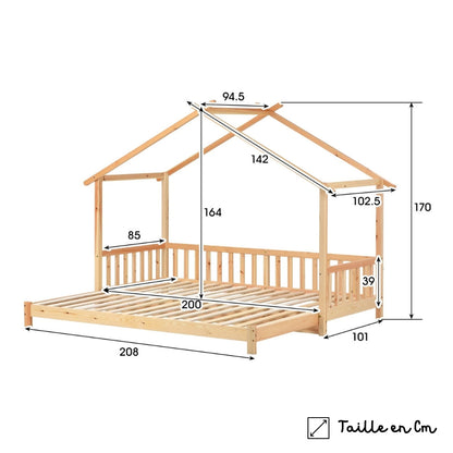 Lit cabane enfant en bois dépliable Tilda Kids