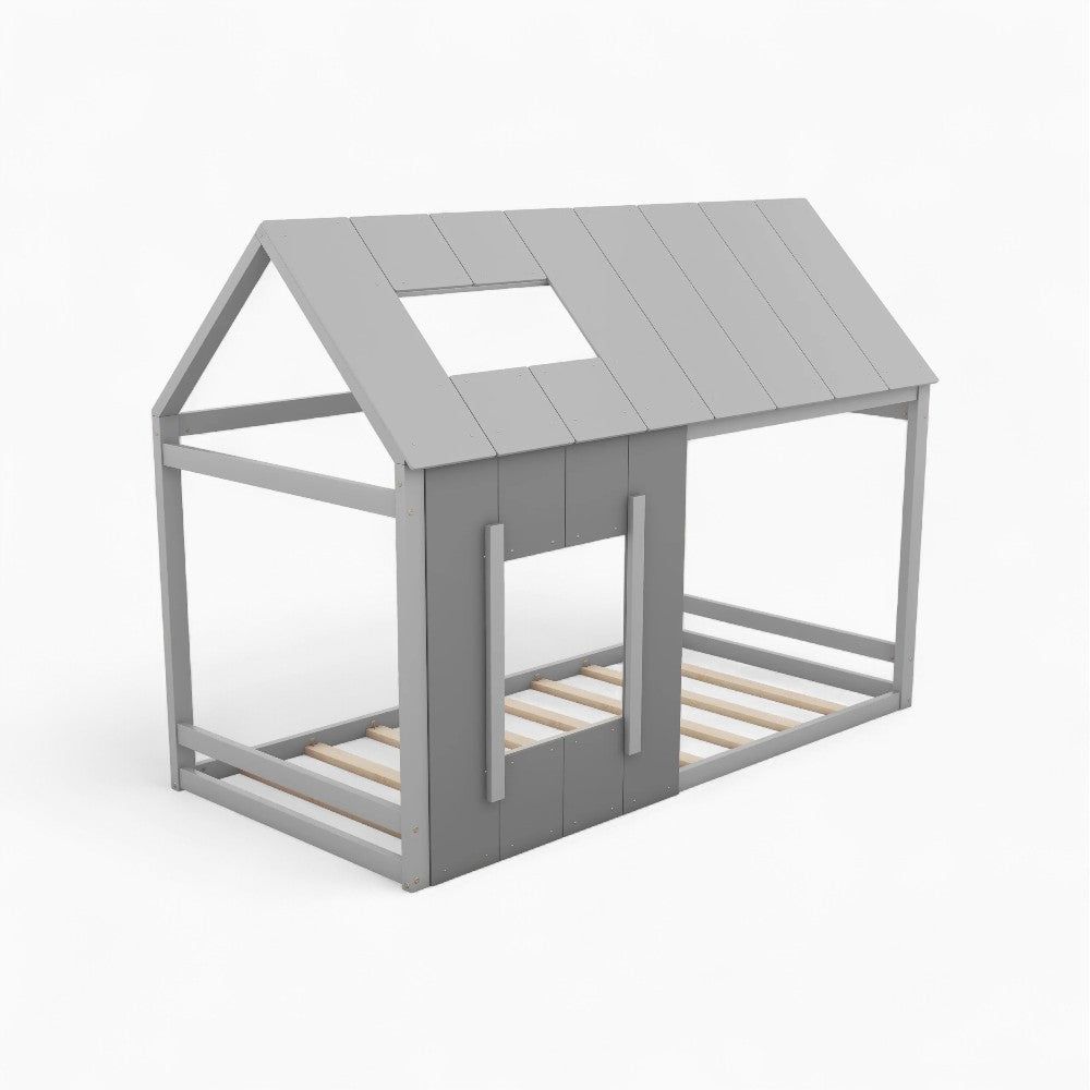 Lit cabane enfant en bois gris Tilda Kids