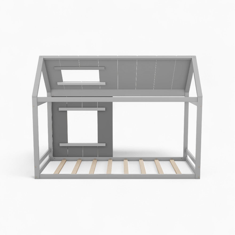 Lit cabane enfant en bois gris Tilda Kids