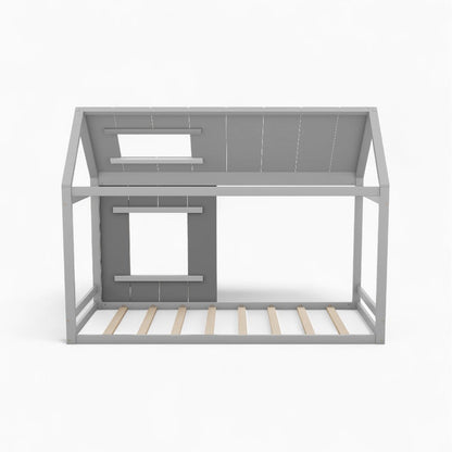 Lit cabane enfant en bois gris Tilda Kids