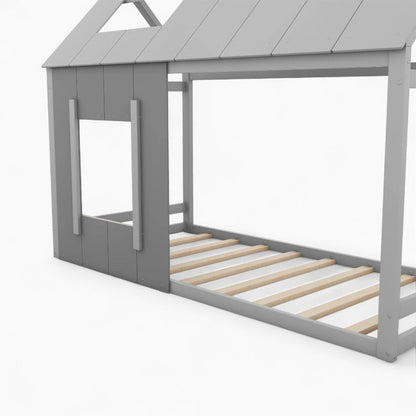 Lit cabane enfant en bois gris Tilda Kids