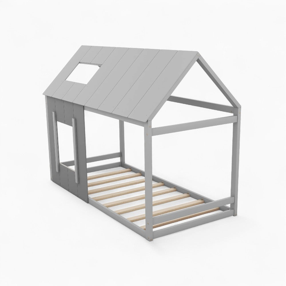 Lit cabane enfant en bois gris Tilda Kids