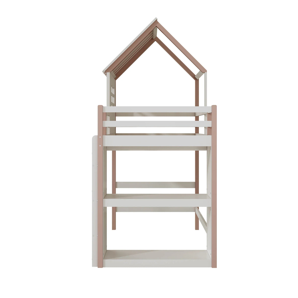 Lit cabane forme toit haut et bas avec échelle Lilla Kids