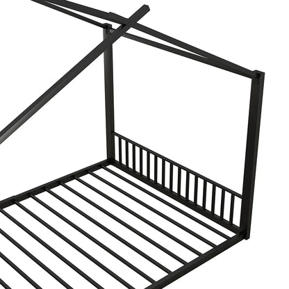 Lit cabane métal noir forme maison 140x200 Lilla Kids