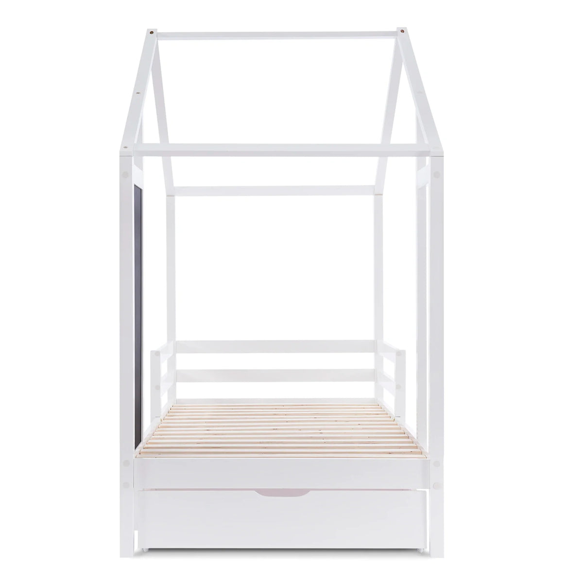 Lit cabane mezzanine toit avec 2 tiroirs 90x200 Lilla Kids