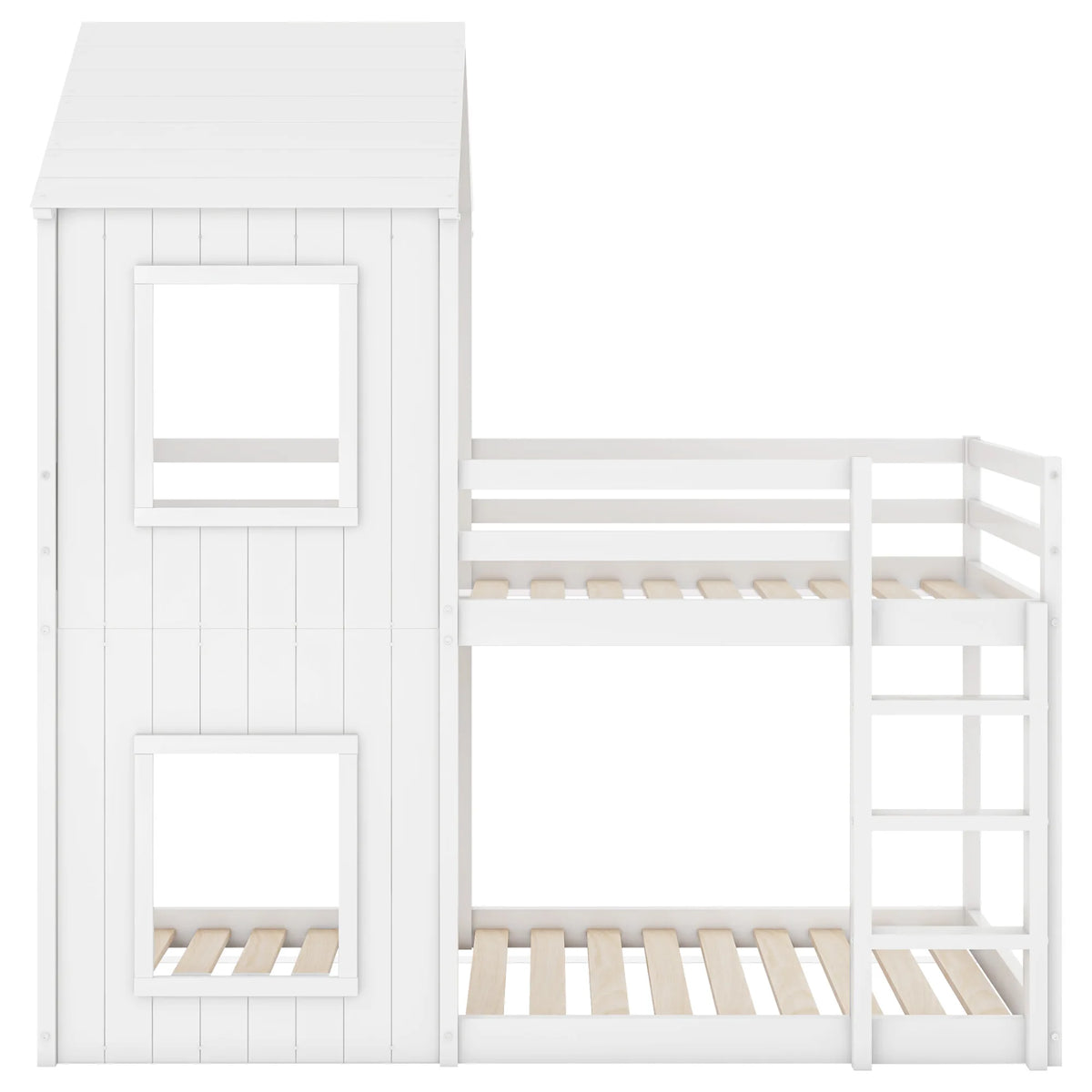 Lit cabane superposé toit fille et garçon 90x200 Lilla Kids