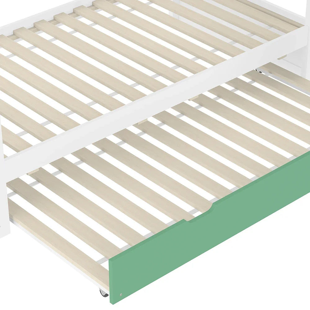 Lit cabane toboggan avec lit gigogne 90x200 Lilla Kids