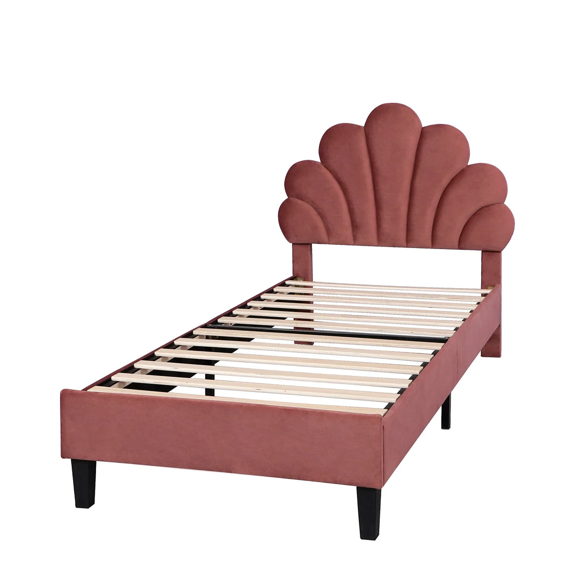 Lit d'appoint velours tête de lit fleur 140x200 Lilla Kids