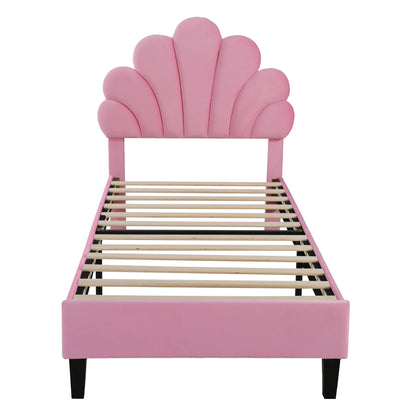 Lit d'appoint velours tête de lit fleur 140x200 Lilla Kids