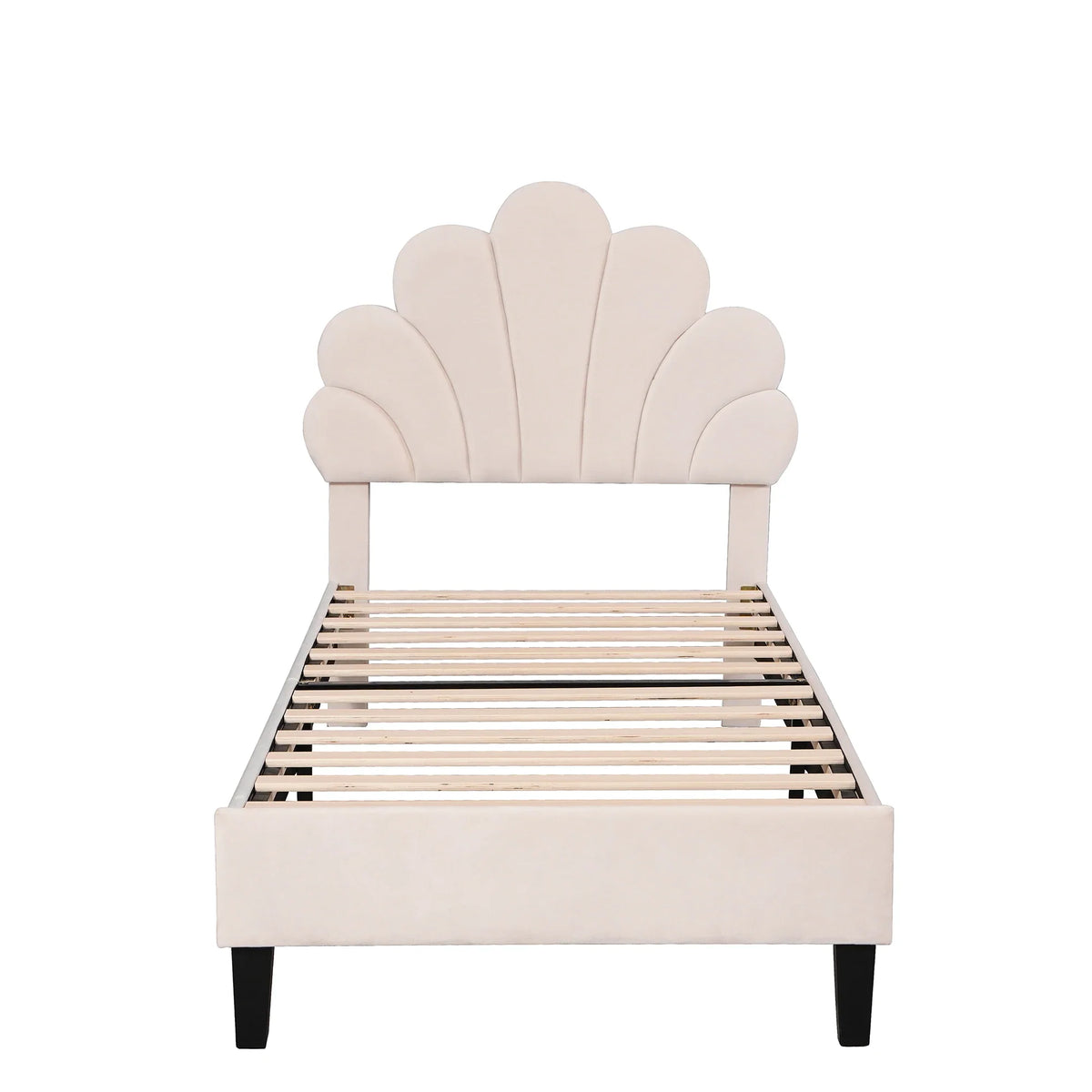 Lit d'appoint velours tête de lit fleur 140x200 Lilla Kids