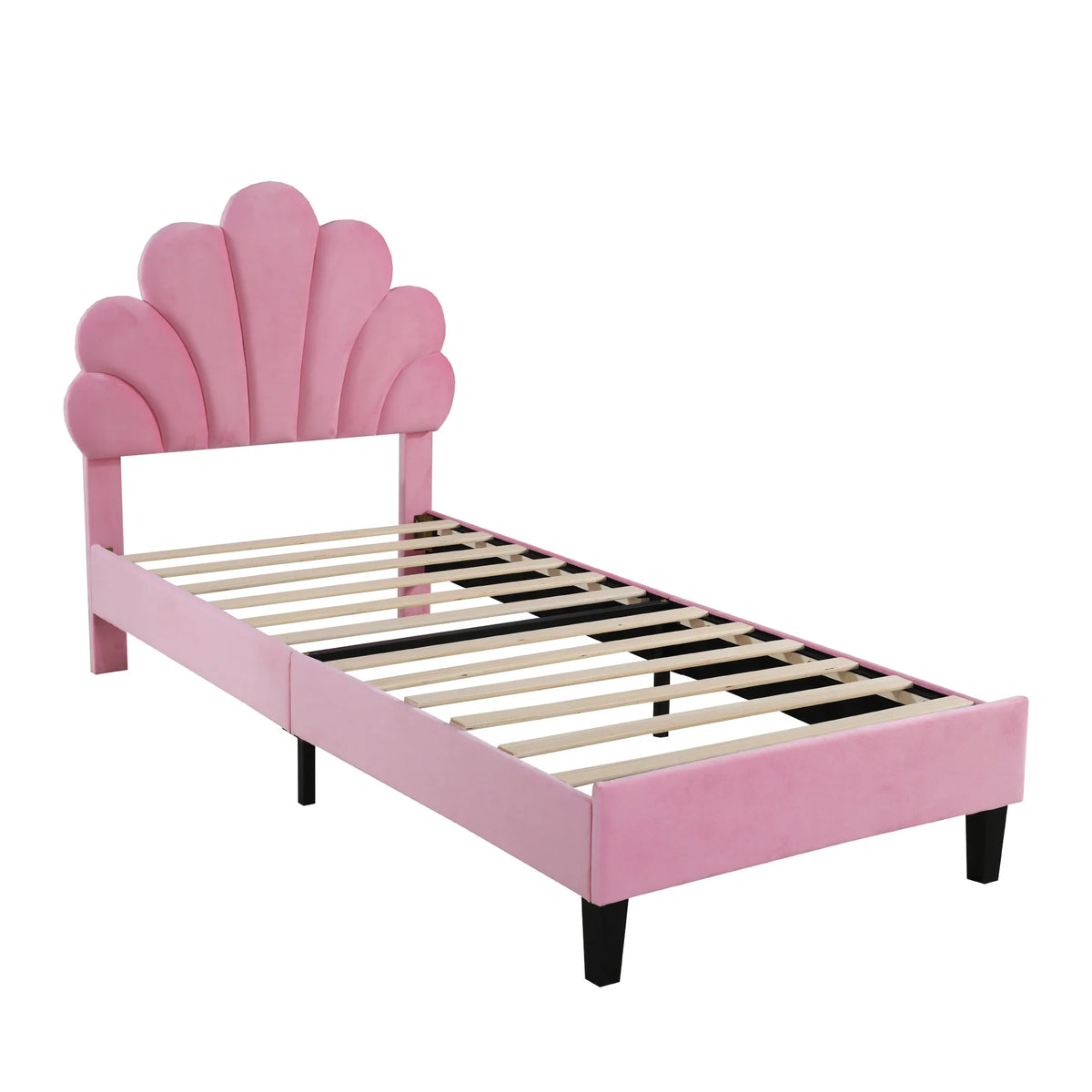 Lit d'appoint velours tête de lit fleur 140x200 Lilla Kids