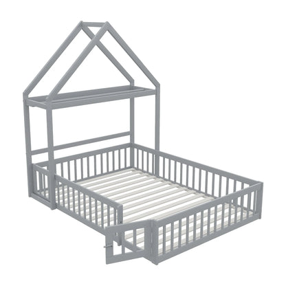 Lit enfant 140x200 avec toit bibliothèque amovible Lilla Kids