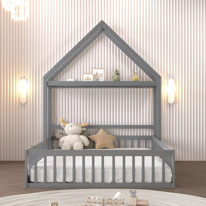 Lit enfant 140x200 avec toit bibliothèque amovible Lilla Kids