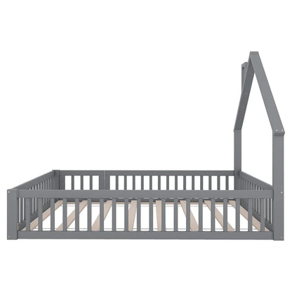 Lit enfant forme cheminée 140x190 avec barrière Lilla Kids