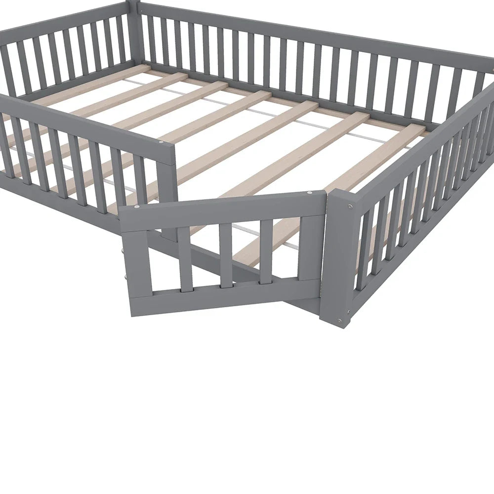 Lit enfant forme cheminée 140x190 avec barrière Lilla Kids