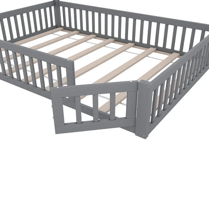Lit enfant forme cheminée 140x190 avec barrière Lilla Kids