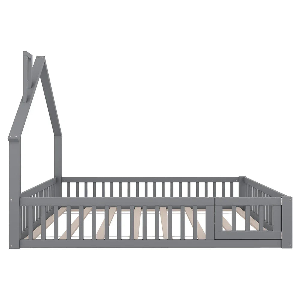 Lit enfant forme cheminée 140x190 avec barrière Lilla Kids