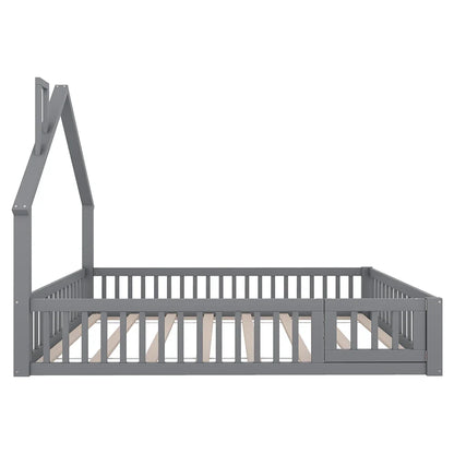 Lit enfant forme cheminée 140x190 avec barrière Lilla Kids
