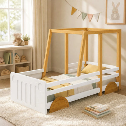 Lit enfant forme voiture en pin 90x200 Lilla Kids