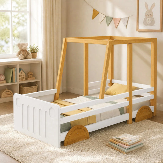Lit enfant forme voiture en pin 90x200 Lilla Kids
