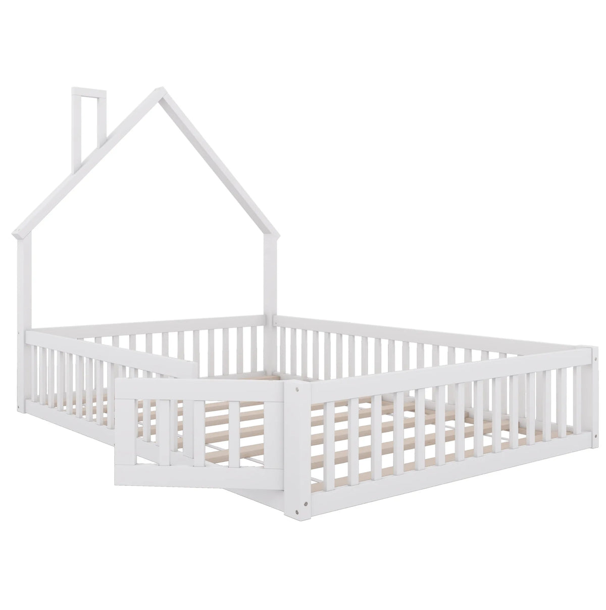 Lit enfant rembourré forme cheminée 140x200 Lilla Kids