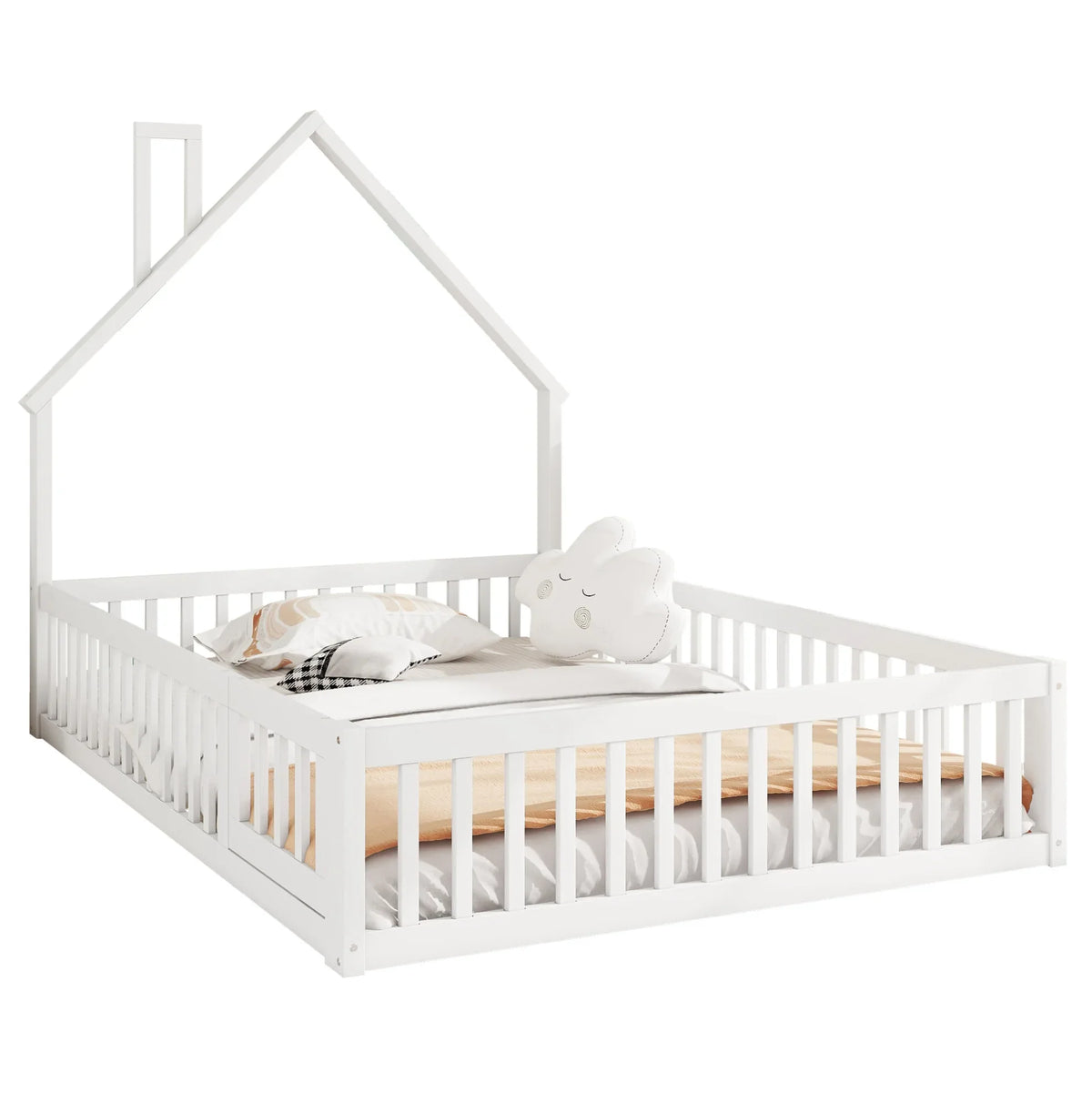 Lit enfant rembourré forme cheminée 140x200 Lilla Kids