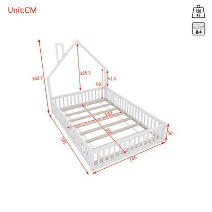 Lit enfant rembourré forme cheminée 140x200 Lilla Kids