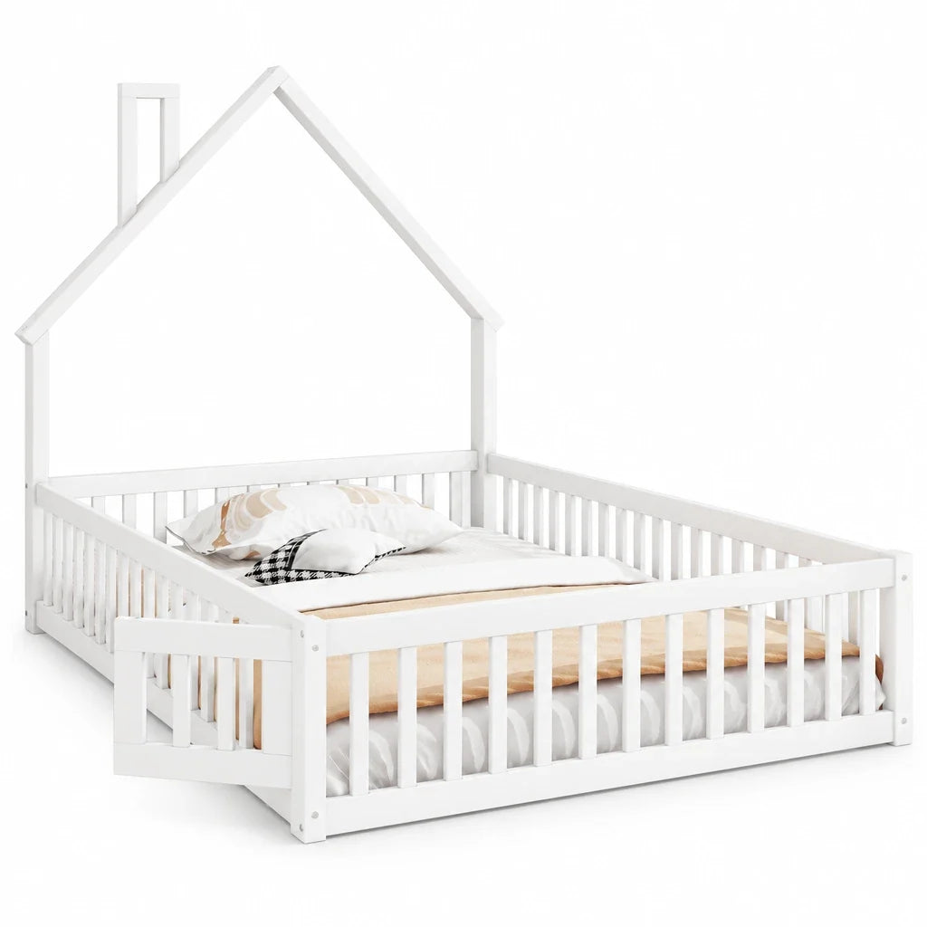 Lit enfant rembourré forme cheminée 140x200 Lilla Kids