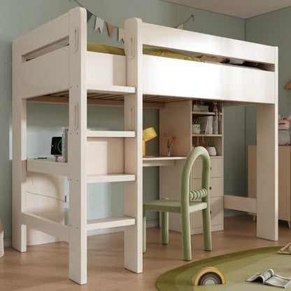 Lit mezzanine bureau d'angle USB et tiroirs 90x200 Lilla Kids
