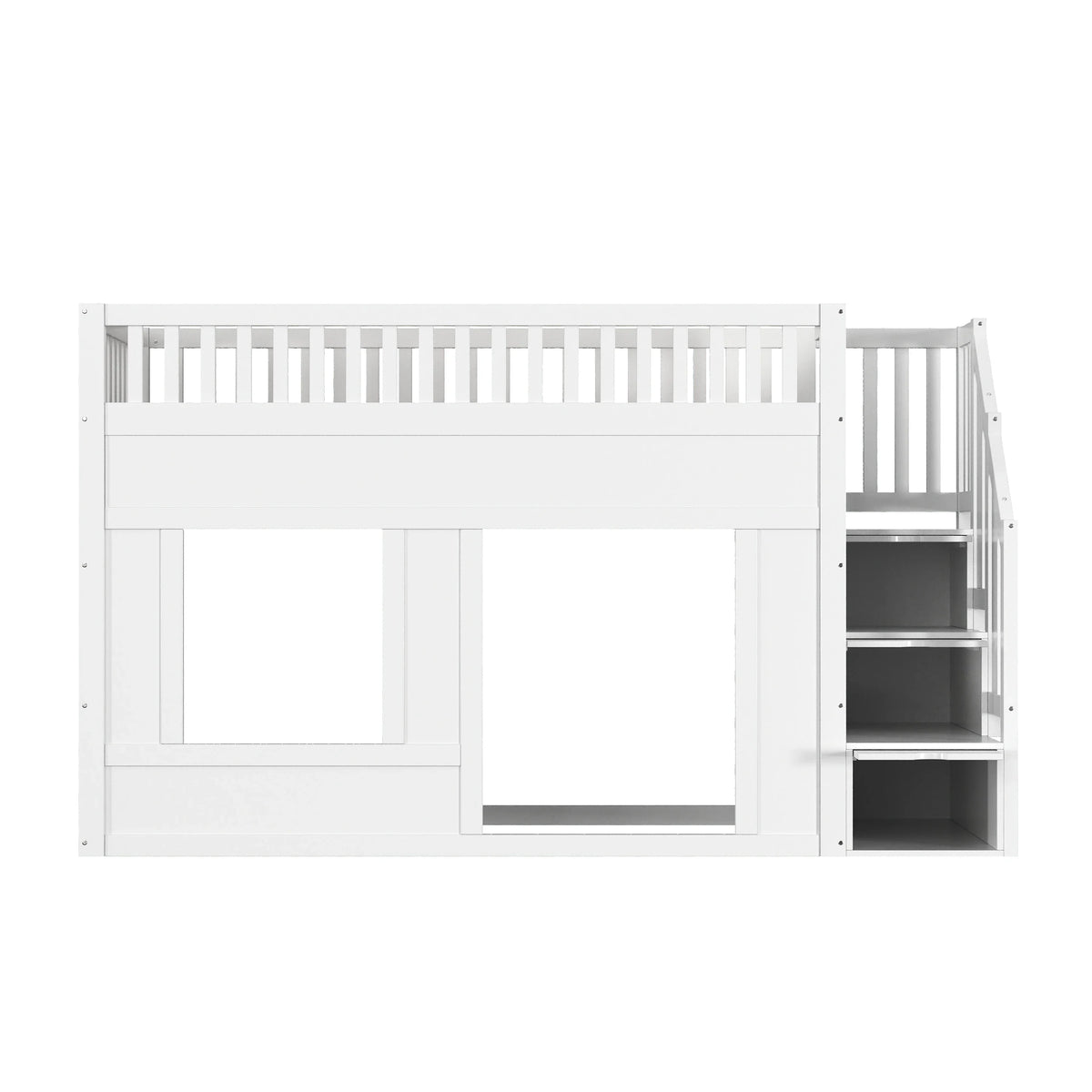 Lit mezzanine escalier avec penderie 90x200 Lilla Kids