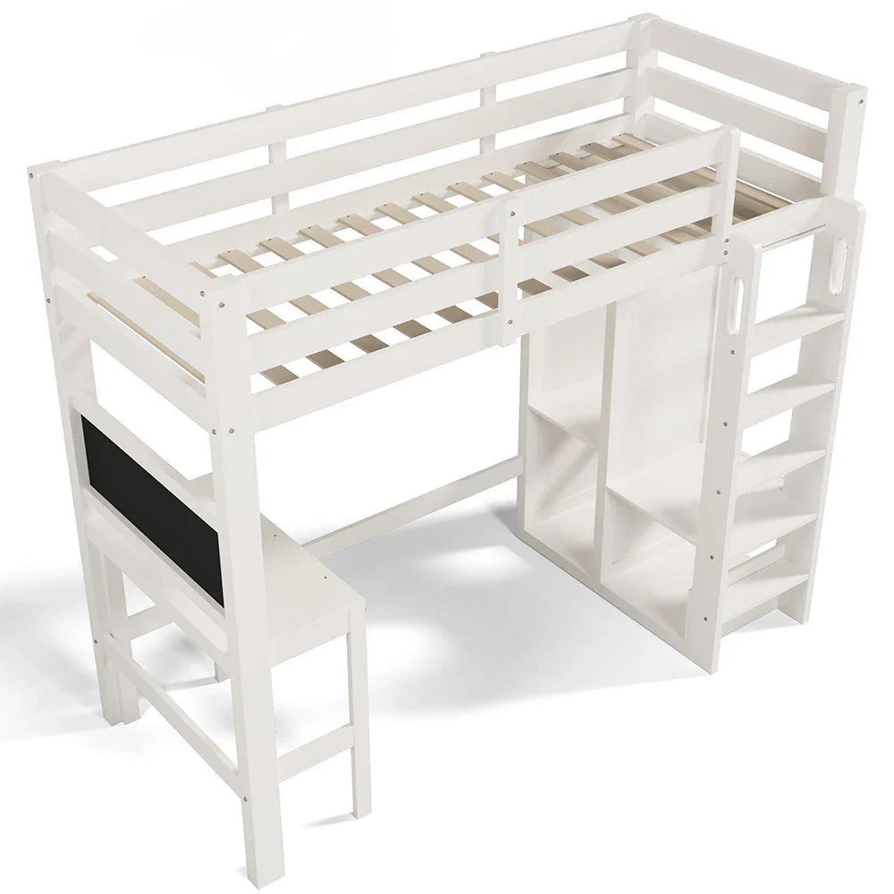 Lit mezzanine évolutif avec bureau et penderie Lilla Kids
