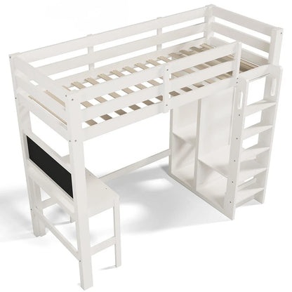 Lit mezzanine évolutif avec bureau et penderie Lilla Kids