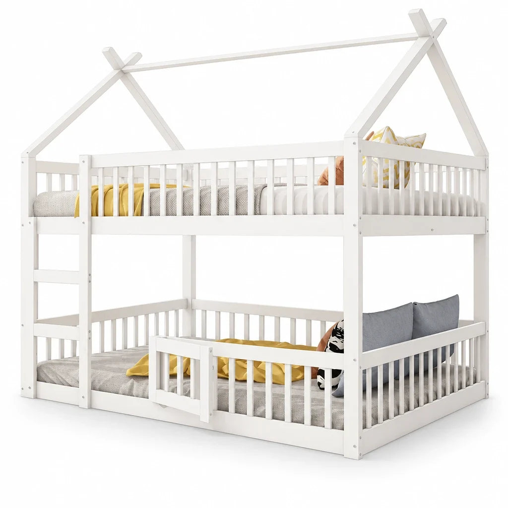 Lit mezzanine familial avec escalier de rangement Lilla Kids