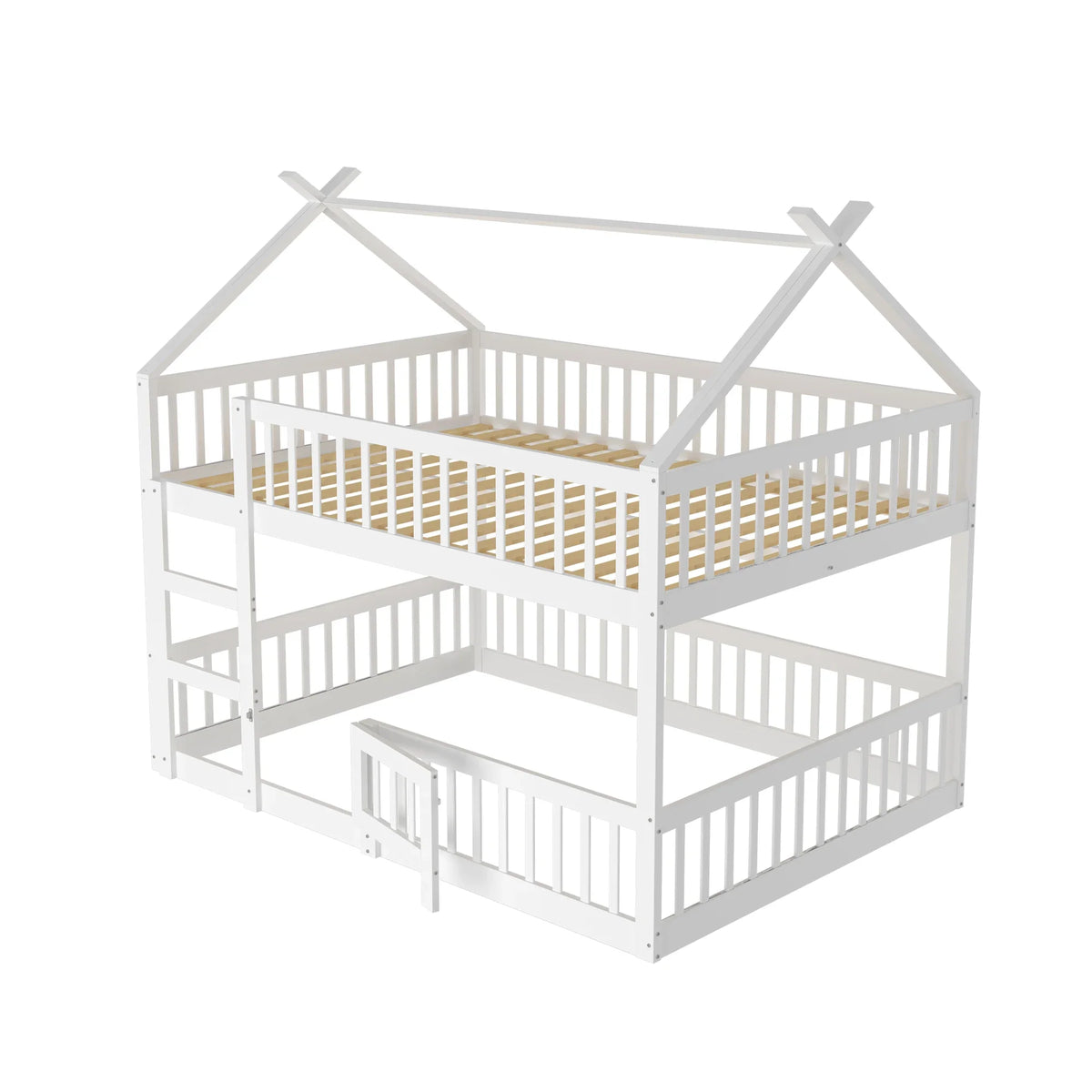 Lit mezzanine familial avec escalier de rangement Lilla Kids