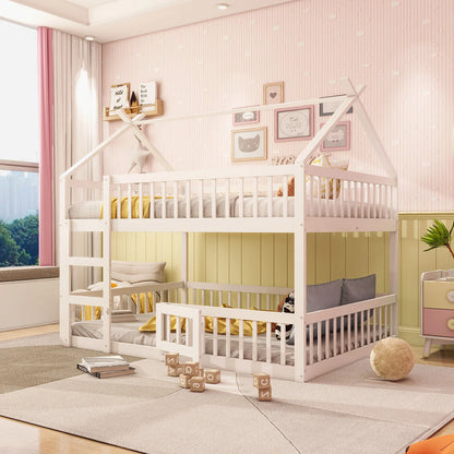 Lit mezzanine familial avec escalier de rangement Lilla Kids