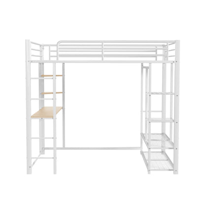 Lit mezzanine métal avec bureau et commode Lilla Kids